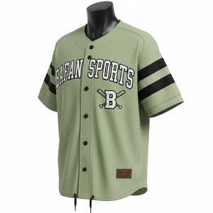 Camiseta 100% algodón para hombre, corte holgado, estampada, estilo jersey de béisbol, paneles de tela de malla entrelazada de poliéster GSM, logotipo con costuras personalizadas. - Product Image 4