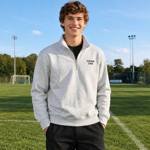 Sudadera Moderna para Hombre con Media Cremallera, Ligera, Blanca, Cómoda, de Manga Larga, para Uso Diario y Estilo Urbano - Product Image 1
