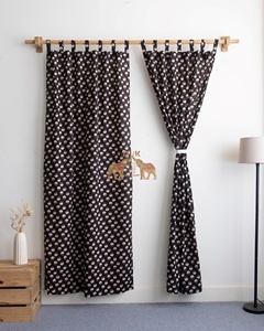 Cortinas de Algodón con Estampado Floral Clásico, Transpirables y de Alta Calidad para Sala de Estar y Dormitorio - Product Image 2