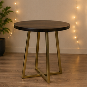 Modern Round <b>Coffee</b> <b>Table</b> withTempered Glass Top and Wrought Iron Frame Contemporary Living Room Furniture Decorative Accent - Product Image 2