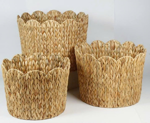 Natural Rattan Storage Baskets Set of 3 Circle Shape Rustic Eco-Friendly Multi-Purpose Neatening Organizers - Product Image 3