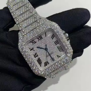 Reloj Mecánico Cuadrado con Moissanita, Esfera de Acero Inoxidable, Visualización de Fecha con Números Romanos para Hombre - Product Image 3