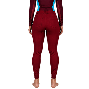 <b>Burgundy</b> Women Equestrian Riding Breeches High Waist Stretch Horse Riding Pants <b>Belt</b> Loop Competition Training Sportswear - Product Image 2