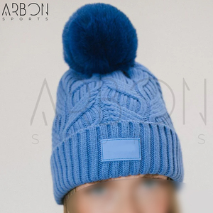 Bonnet d'hiver personnalisé avec logo 2026, pompon, épais, doux, pour l'extérieur, prix de gros, nouvelle arrivée, uni, décontracté, unisexe - Product Image 2