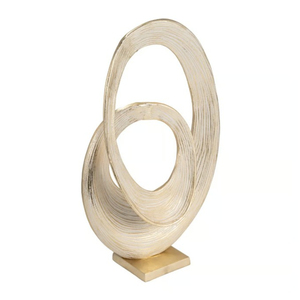 Sculpture élégante en aluminium pour la maison, sculpture abstraite moderne en métal doré, accent décoratif en forme de boucle pour la maison ou le bureau, au meilleur prix - Product Image 1