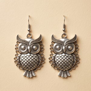 DIVYORO <b>SILVER</b> OWL <b>DANGLES</b> - Product Image 1