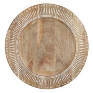 Ensemble de 2 assiettes rondes en bois naturel, couleur marron, pour mariage, hôtel, maison, table. - Product Image 5