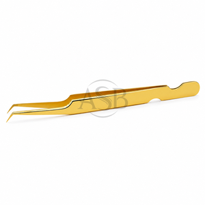 Pinzas de ángulo de 45 grados para extensión de pestañas, acero inoxidable, impresión de logotipo personalizado, instrumento de belleza, agarre fuerte - Product Image 6