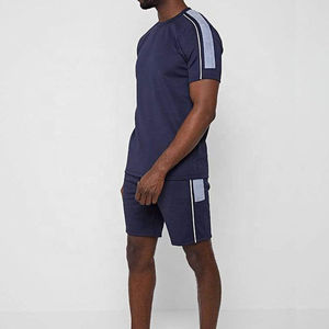 Ensembles de shorts d'été pour hommes, nouvelle collection, 100% coton, t-shirt à manches courtes et shorts, 2 pièces, design personnalisé, ensembles d'été pour hommes - Product Image 6