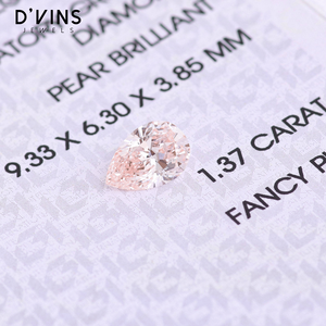 เพชร D'vins Jewels รับรองโดย IGI รูปทรงลูกแพร์สีชมพูแฟนซี VVS เพชร CVD ที่เพาะเลี้ยงในห้องปฏิบัติการ – ผลิตเพื่อประเทศอินเดีย - Product Image 4