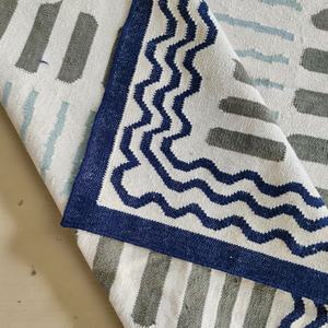 Tapis en laine fait main le plus vendu, tissage plat, motif géométrique, pour salon et chambre à coucher - Product Image 6