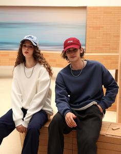 เสื้อสเวตเชิ้ตคอกลมทรงโอเวอร์ไซส์ ยูนิเซ็กซ์ สีพื้น ผ้าถัก น้ำหนัก 320 กรัม ผ้าฝ้าย ระบายอากาศได้ดี แขนปกติ สวมใส่สบายในฤดูใบไม้ร่วง - Product Image 2
