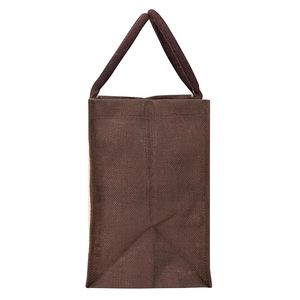 Sac fourre-tout en jute personnalisé, petit format, avec poignée longue, fermeture ouverte, réutilisable pour l'extérieur, idéal pour les cadeaux et les courses, motif imprimé - Product Image 6