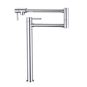 Rubinetto da cucina in ottone lucido con doppia maniglia e prolunga - Product Image 5