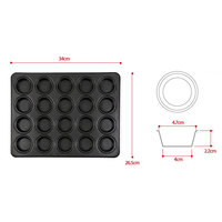 Moule à muffins professionnel antiadhésif en PTFE pour 20 tasses, 34x26,5 cm, en acier au carbone robuste de qualité commerciale, compatible four