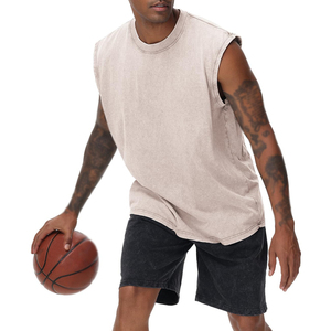 Débardeurs sans manches pour hommes, style vintage, coupe musclée, coupe carrée, streetwear, personnalisables avec logo, débardeurs vierges pour hommes - Product Image 3