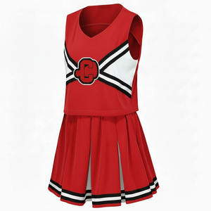 Ensemble d'uniformes de cheerleading personnalisés sublimés de haute qualité 2026, 100 % polyester respirant, tenue de pom-pom girl pour femme avec jupe plissée - Product Image 1