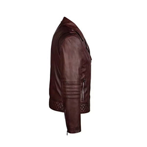 High Quality Genuine Leather <b>Men's</b> Spring Autumn Solid Stand Collar Waterproof Breathable Customized High Street Style <b>Jacket</b> - Product Image 2