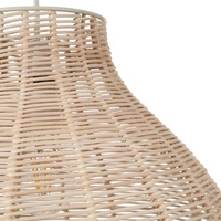 Abat-jour rond en rotin tressé, couleur naturelle, moderne, fait main, écologique, avec revêtement poudré, durable, pour la décoration intérieure – Prix usine
