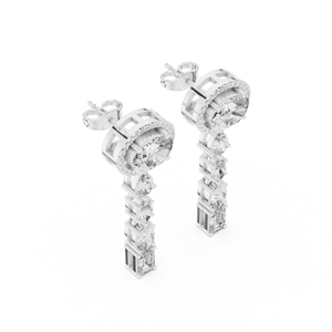 Exclusivos Pendientes de Diamantes Cultivados en Laboratorio de Corte Mixto de 3.3CT, Chapados en Oro Blanco de 18K, Certificados por Terceros, Glamurosos para Bodas, Compromisos y Fiestas - Product Image 1