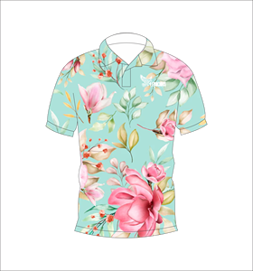 Polo personnalisé Tropical Lily respirant et léger pour le golf, vêtement d'équipe à manches courtes, sublimation florale, performance optimale - Product Image 1