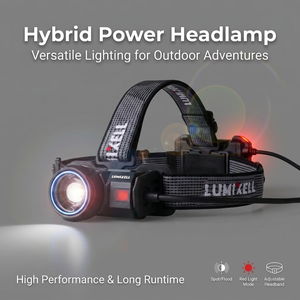 800Lumens Hybrid Power LED Pocket Torch <b>Light</b> New Outdoor Portable Waterproof Camping Headlamp IP65 Diving Hiking Headlamp - Product Image 1