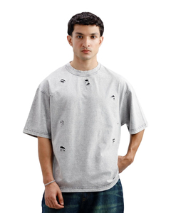 T-shirt unisexe vintage délavé et vieilli de haute qualité pour homme 2026, 100 % coton écologique 240 g/m², manches courtes, vierge - Product Image 1