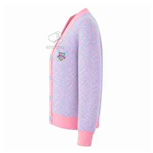 Suéter Cárdigan de la Hermandad Gamma Phi Delta para Mujer, con Escudo Bordado, Botones al Frente, Cuello en V, Manga Larga, Ropa con Diseño Griego - Product Image 3