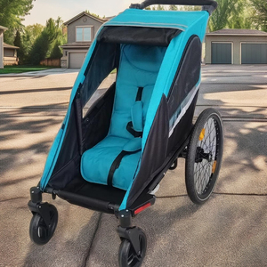 Remorque de vélo légère à cadre en fer avec suspension indépendante, charge maximale 28 kg, pour bébé - Product Image 1