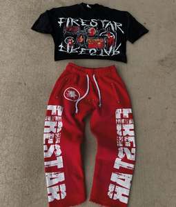 Conjunto Deportivo Informal de Invierno Unisex con Tela Sólida de Gran Gramaje con Lavado Ácido y Estilo Urbano Moderno - Product Image 3