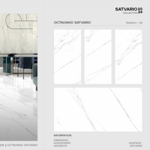 Carreaux de porcelaine très demandés, finition Satvario, en format 60x120cm, 600x1200mm, 24x48, pour applications intérieures haut de gamme. - Product Image 1