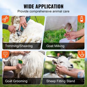 Support de tonte réglable en hauteur (0-5,4 pouces) en métal pour moutons et chèvres, occasion, pour l'industrie agricole - Product Image 3