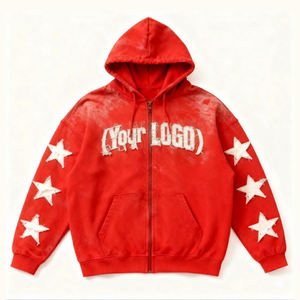 Sweat à capuche anti-décoloration 480 GSM avec patch brodé personnalisé – Streetwear en coton premium surdimensionné et vieilli - Product Image 1