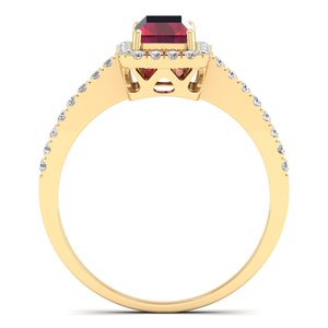แหวนเพชรประดับพลอยโกเมนทองคำแท้ 14K ของ REYES ราคาขายส่ง สำหรับผู้หญิง คุณภาพสูง เหมาะเป็นของขวัญแต่งงาน เครื่องประดับชั้นดี - Product Image 4