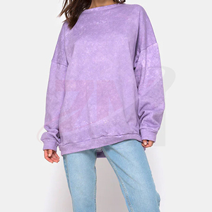 Sudadera de mujer con lavado ácido, estilo vintage premium, cuello redondo, top informal de moda para uso diario, hombros caídos, ropa casual de otoño - Product Image 1