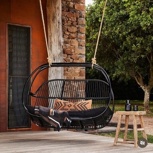 Silla colgante redonda de ratán natural hecha a mano, ecológica, de nuevo diseño y al mejor precio, para relajarse en interiores, de fabricante vietnamita. - Product Image 3