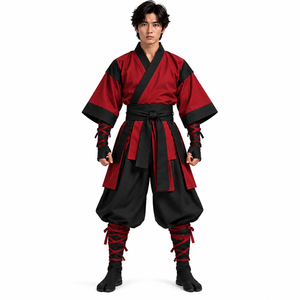 Costume de Ninja Noir en Gros, Uniforme Traditionnel Japonais d'Arts Martiaux pour Adultes et Débutants - Product Image 2