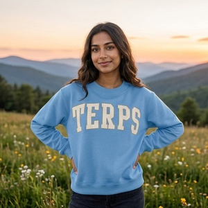 <b>Women</b> <b>Red</b> Crew Neck <b>Sweatshirt</b> With Terps Gingham Letter OEM Custom Logo Mock Neck <b>Sweatshirt</b> Drop Shoulder - Product Image 2