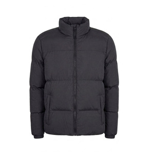 Chaqueta Acolchada Ligera y Cálida para Hombre, al por Mayor, Resistente al Viento, Abrigo Acolchado Negro Liso - Product Image 1