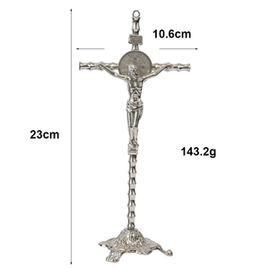 Figura de Cruz Religiosa en Aleación de Zinc Fundido, Diseño Grabado, Bañado en Oro, Recuerdo para Oración, Aniversarios, Pascuas, Artista - Product Image 4