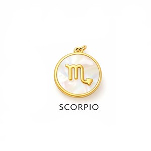 Collar con colgante redondo de nácar del zodiaco Leo chapado en oro – Joyería artesanal con amuleto astrológico para mujer - Product Image 3