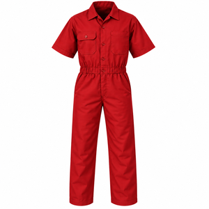 Combinaison de travail personnalisée pour homme, à manches courtes, avec boutons, de protection pour mécanicien, couleur unie - Product Image 1