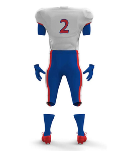Tenue d'équipe grande taille pour le football américain, uniforme 100% polyester respirant, séchage rapide, antibactérien, manches courtes, col en V, élastique - Product Image 6