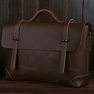 Bolso Mensajero para Portátil de Cuero Genuino, Moderno y Ecológico, de Alta Calidad, Estilo Vintage, Bandolera, Maletín para Viajes de Negocios - Product Image 3