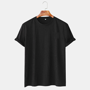 Camisetas de Hombre de Color Negro, 100% Algodón, Cuello Redondo, Ropa Casual de Marca, Calidad Premium, con Logotipo Personalizado, Gran Venta - Product Image 1