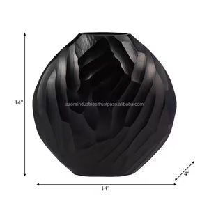 Florero DE MESA DE ALUMINIO decorativo de estilo moderno con acabado negro para decoración del hogar o la oficina de Azora Industries - Product Image 4