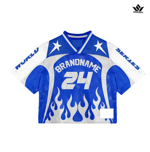 Camiseta de Fútbol Americano Verde Personalizada con Cuello en V, Manga Corta, Transpirable, de Secado Rápido, Malla Sublimada, 100% Poliéster, para Deportes de Equipo para Adultos - Product Image 2