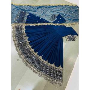 VESTIDO DE FIESTA DE GEORGETTE CON BORDADO DE LENTEJUELAS Y DUPATTA AZUL - Product Image 1