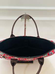 Sac pour ordinateur portable pour femme, imprimé Jaipuri exclusif, bleu zigzag moderne - Product Image 3