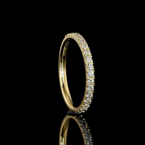 Anillo de Eternidad Apilable Delgado de Oro de 14K con Diamantes de Laboratorio Redondos Certificados por IGI de 0.38 CT, con Engaste Compartido, para Mujer, Joyería Fina de Lujo - Product Image 4
